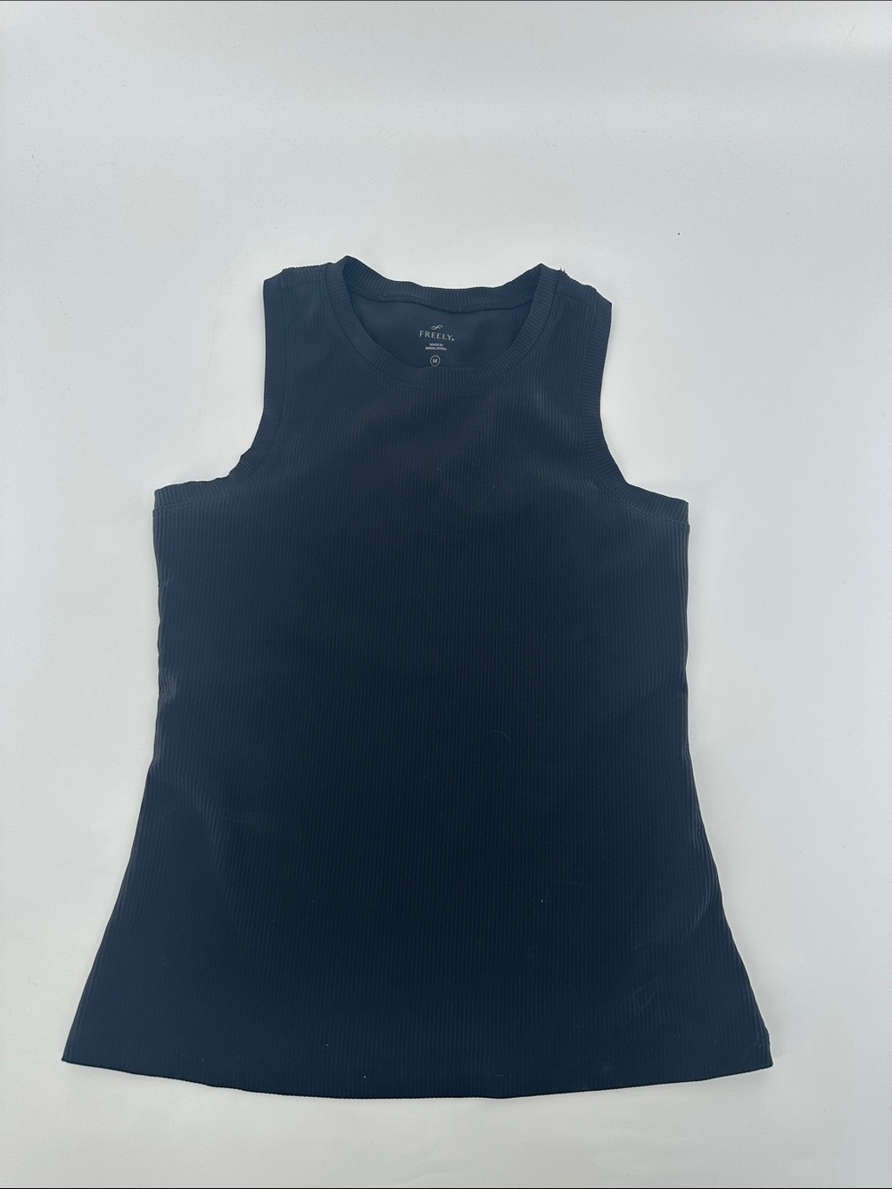 Freely Black Ribbed Crewneck Tank